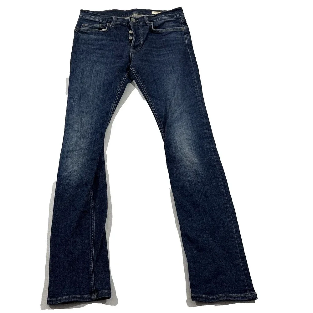 All Saints Jeans Mens Blue Cigarette Slim Skinny Dark Wash Denim Pants Sz 31